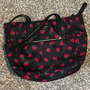 Kate spade Chelsea Rose Toss Printed Tote Nylon Handbag Roses